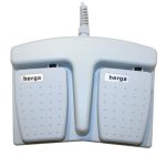 Fotpedaler, fotströmställare, fotbrytare för användning i vården. Från Herga